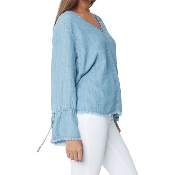 RailsāZimiāChambrayĀ VintageāTieāSleeveāFrayedāTop! - Picture 4 of 9